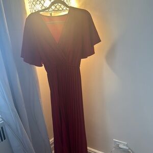 Elegant Burgundy Wrap Dress